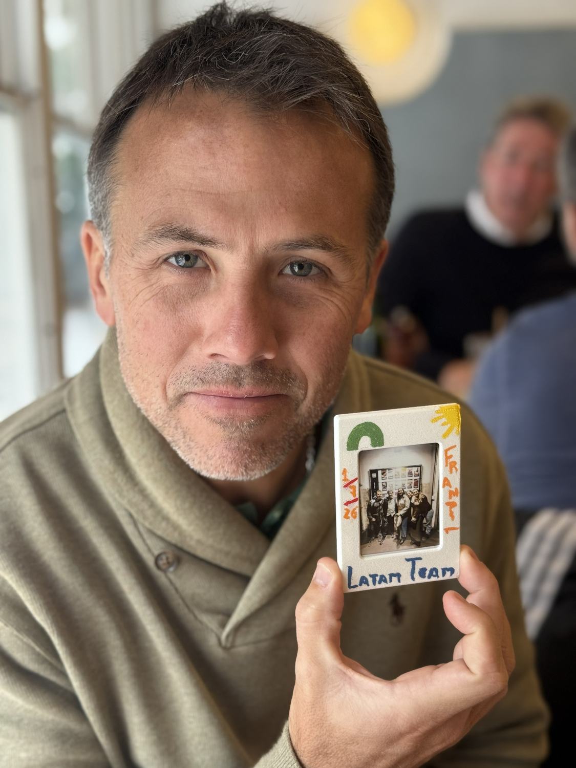 Fran with his frame