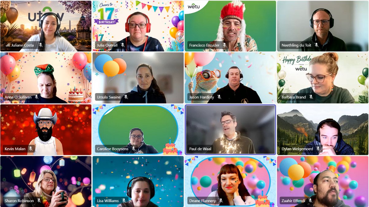 Wetu team connected during the virtual anniversary event