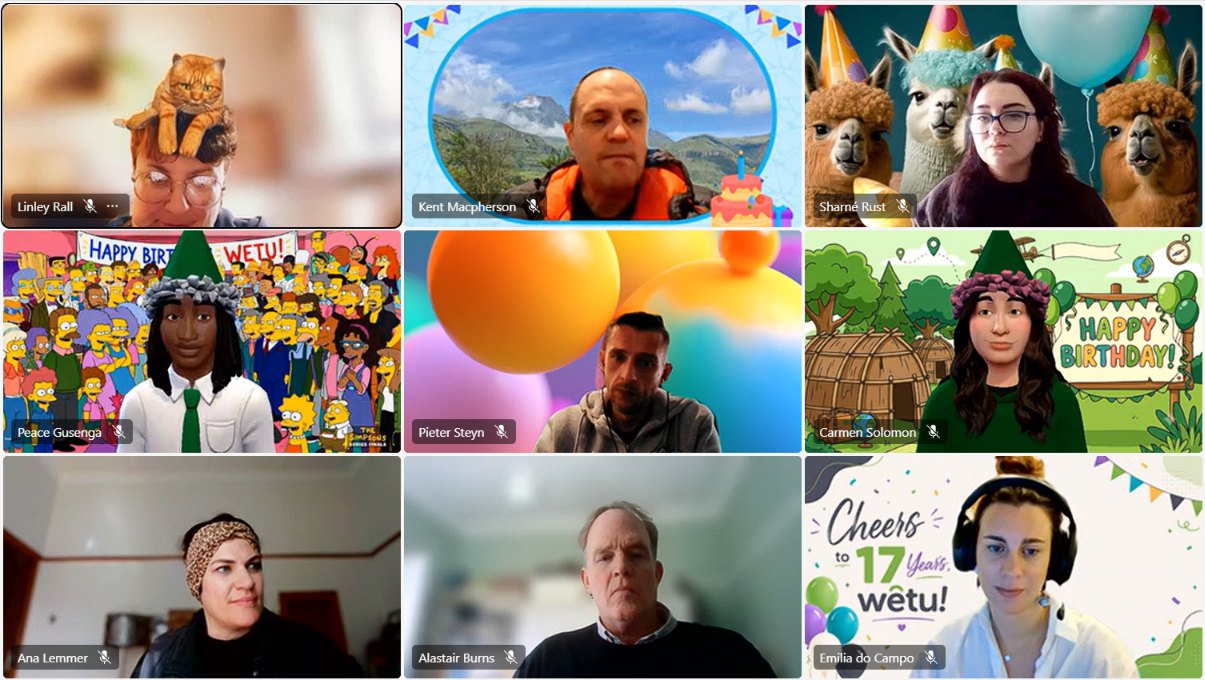 Wetu team members celebrating online